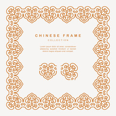 Traditional Chinese Golden Frame Tracery Design Decoration Elements