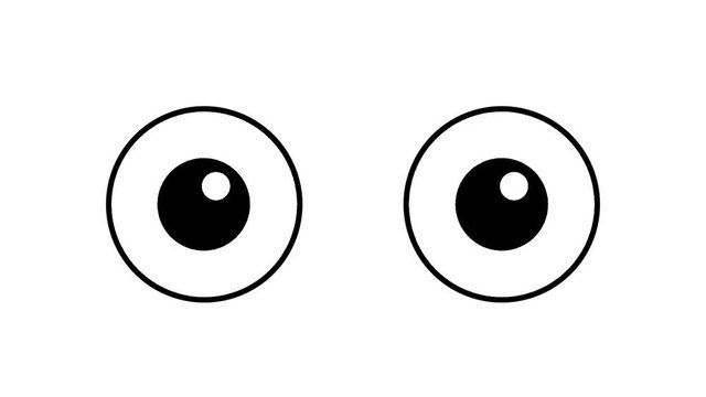 cartoon big eyes blinking on a white background. animated winking