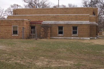 Fototapeta na wymiar Brick Building Abandoned 