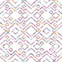 Abstract seamless pattern of zigzags and lines.