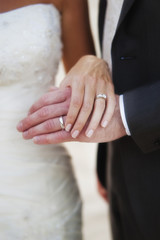 Obraz na płótnie Canvas Bridal Couple holding hands