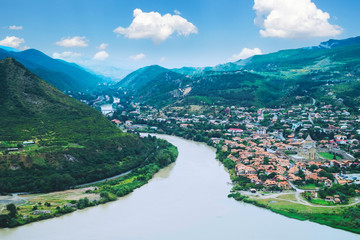 The merging of the Kura and Aragvi.
