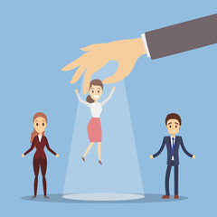 Boss choose employee.