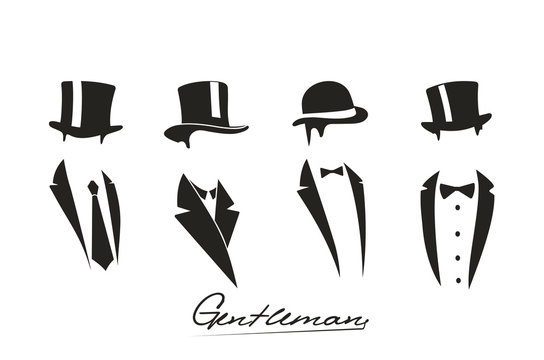 Gentleman icon on white background.