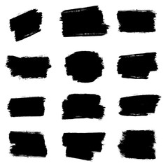 Collection of brush strokes, ink vector elements