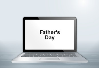 Laptop auf Holztisch - Father's Day