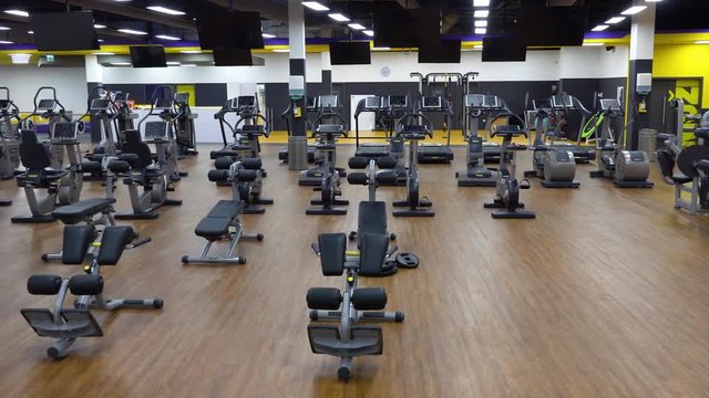 The interior of an empty gym - top view