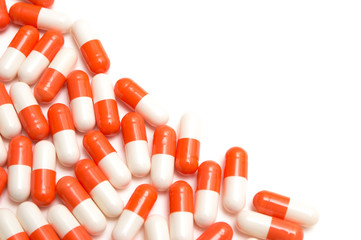 Health care concept. Medicine on white background