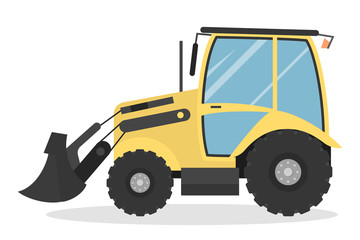 Isolated yellow excavator.