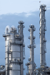 Petrochemical plant at dusk.