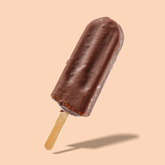 Fruit ice cream on a stick. Bright color, summer mood.