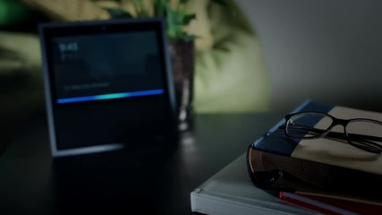 4K Close-Up Of Smart Home Device Showing Facts