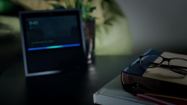 4K Close-Up Of Smart Home Device Showing Facts