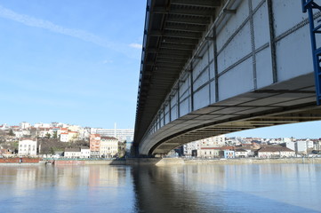Fototapeta na wymiar Bridge across Sava river in Belgrade - Branko's bridge # 2
