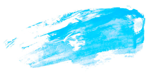 Obraz premium blue shape watercolor ink hand drawn paper grain texture isolated stain on white background for decoration, text design, template. Abstract water color brush splash element