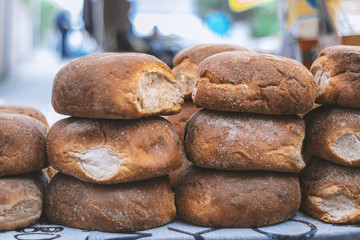 Breads in street bazaar in Istanbul