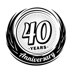 40 years anniversary. Anniversary logo design. 40 years logo.

