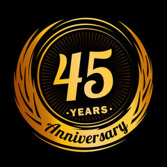 Fototapeta premium 45 years anniversary. Anniversary logo design. 45 years logo. 