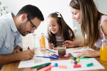 Fototapeta premium Happy family having fun time at home