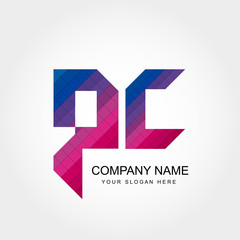 PC Letter Logo Design