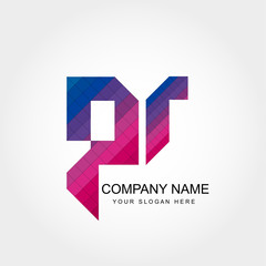 PR Letter Logo Design