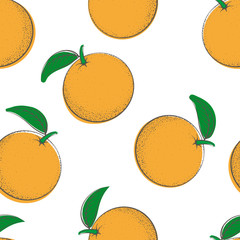 Seamless pattern from oranges on a white background