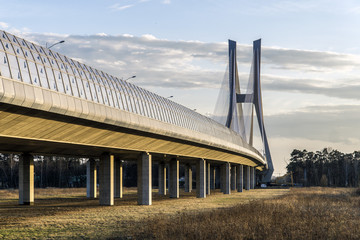 Rędziński Bridge over Odra river in Wrocław, Poland