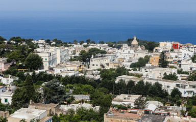 Obraz premium Landscape of the island, view from above. Capri island, Italy