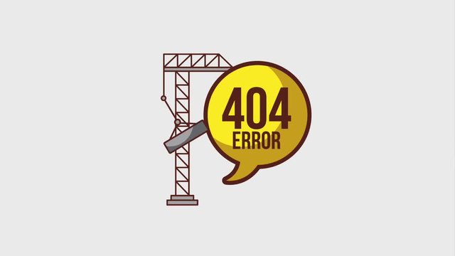 404 error page crane construction speech bubble animation hd