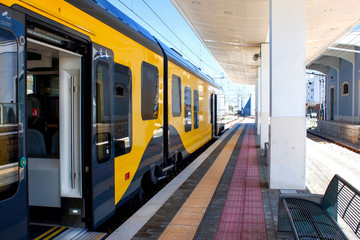 Modern train on the platform