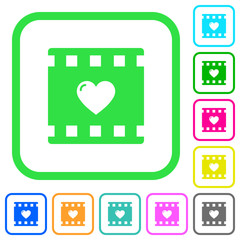 Favorite movie vivid colored flat icons