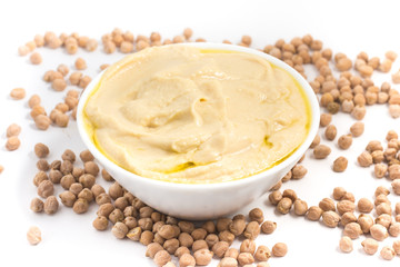 Traditional hommos in a bowl