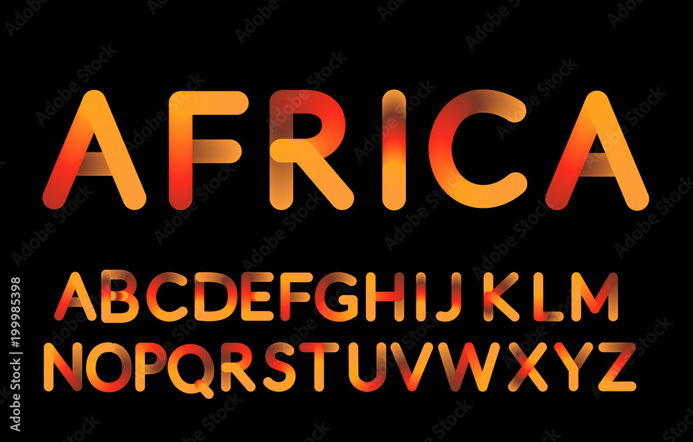Fototapete 3d gradient bubble typeset. fluid color typeface set on black background. visual communication poste