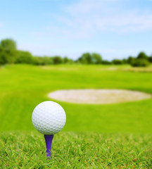 Golf ball on course