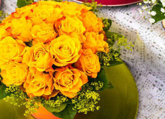 Bouquet of yellow color roses