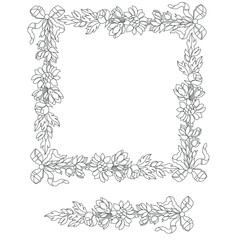 Vintage border frame engraving with retro ornament pattern in antique baroque style decorative design. Vector