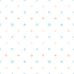 Seamless pattern in thin flat style