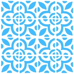Foto auf Acrylglas Seamless pattern with dutch ornaments in delft kitchen tiles style © feelisgood