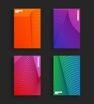 Abstract covers design, gradients vector set. Brochure template layout, cover design annual report, magazine,flyer in A4 with figures and lines triangles, square, circles. Building abstract background