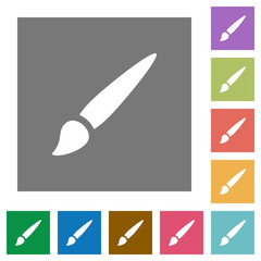 Brush square flat icons