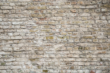 Brick wall background, grey stones texture. Construction blocks in a line