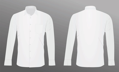 White man long sleeve shirt. vector illustration