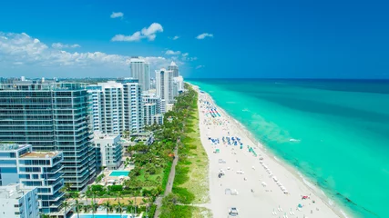 Badezimmer Foto Rückwand Aerial view of South Beach, Miami Beach, Florida. USA © miami2you