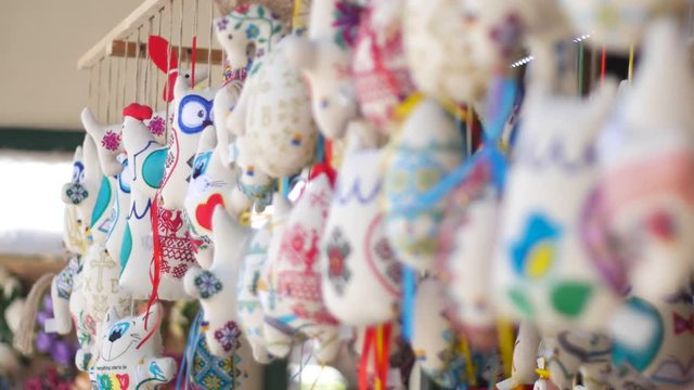 Ukrainian natinal toys on the Happy Easter celabration concert