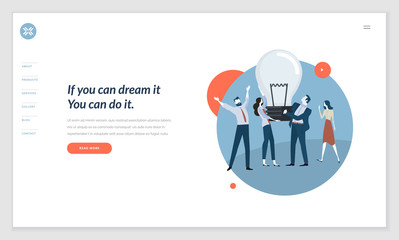 Creative website template design. Vector illustration concept of web page design for website and mobile website development. Easy to edit and customize.