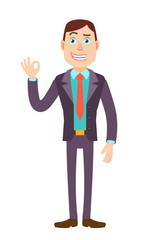 Businessman showing a okay hand sign