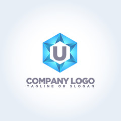 U LOGO MODERN TEMPLATE