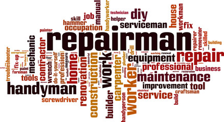 Repairman word cloud