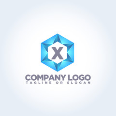 X LOGO MODERN TEMPLATE