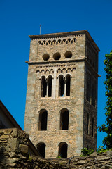 Fototapeta na wymiar Bell tower of Sant Pere de Rodes, Catalonia, Spain